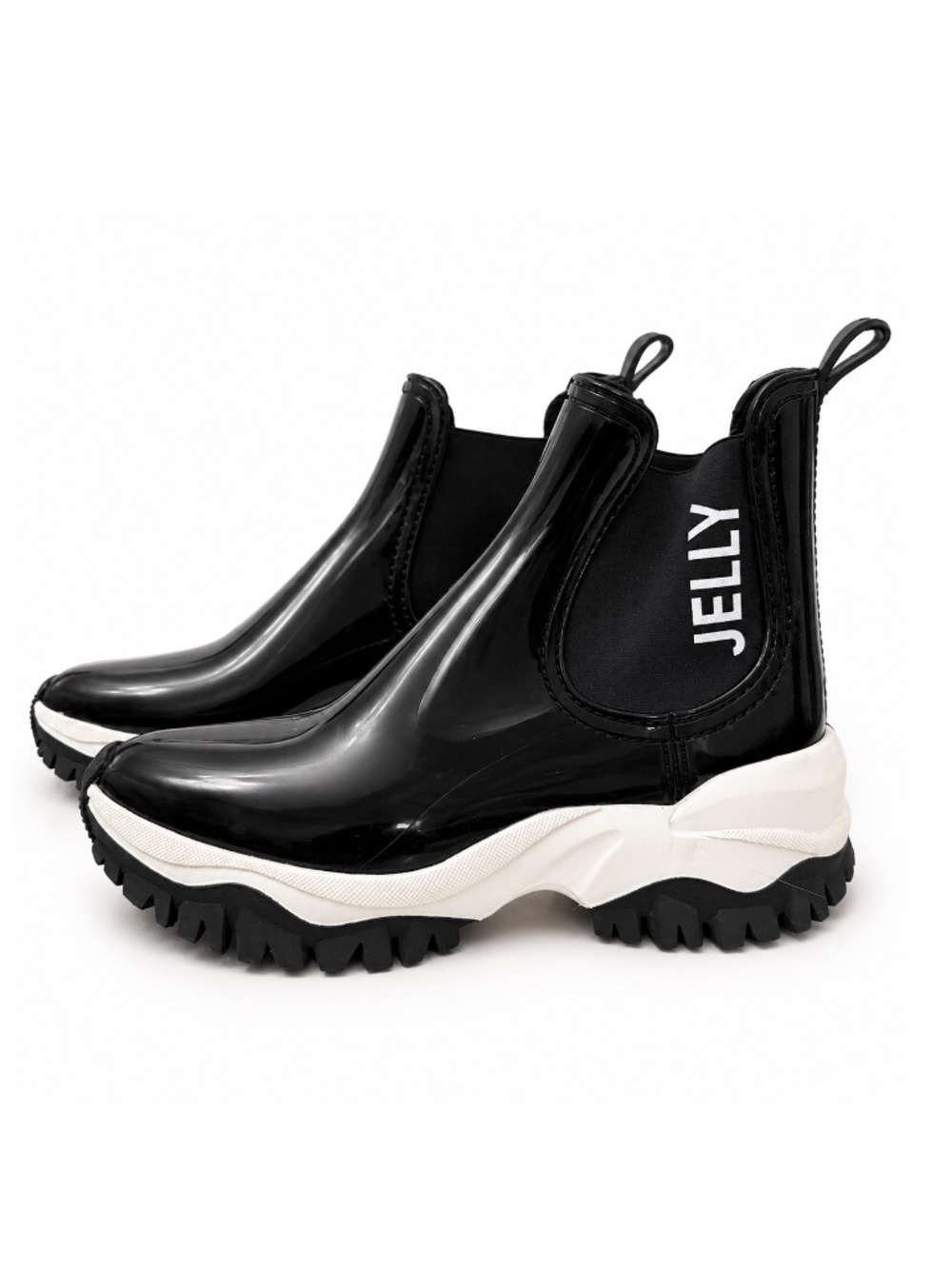 Lemon Jelly Jayden Black Chelsea Sporty Rain Waterproof Ankle Boots | Size 7.5